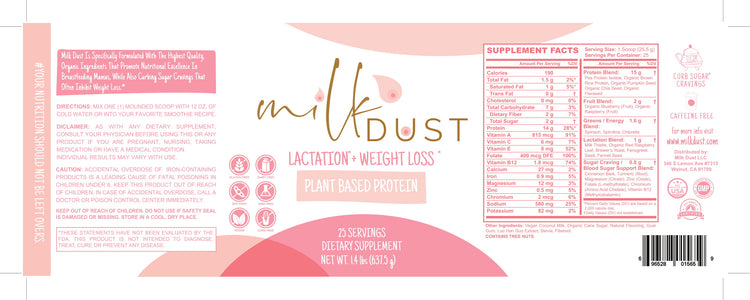 Milk Dust Breastfeeding Protein Powder For Milk Supply, Vanilla Flavor