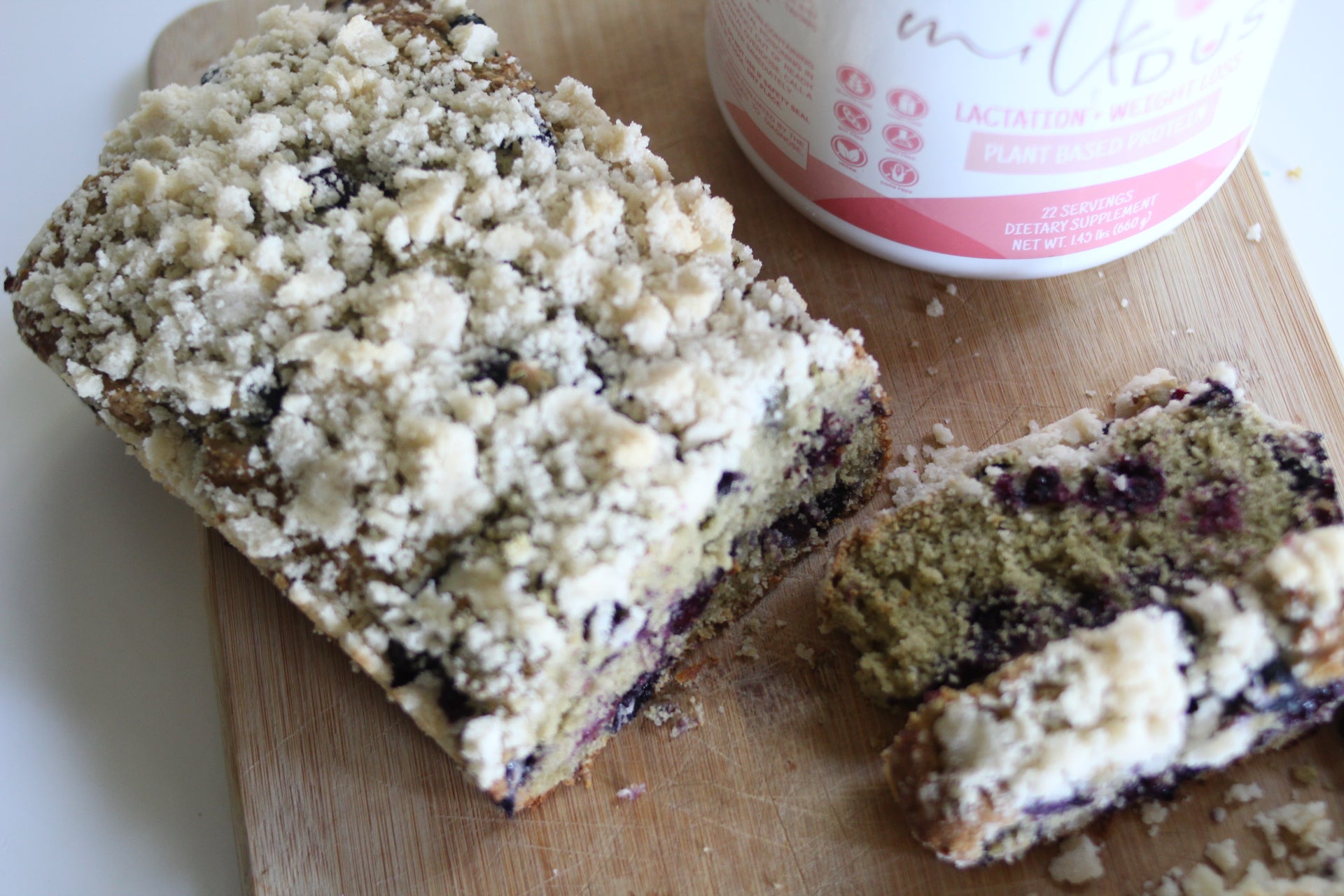 Blueberry Lactation Streusel Bread